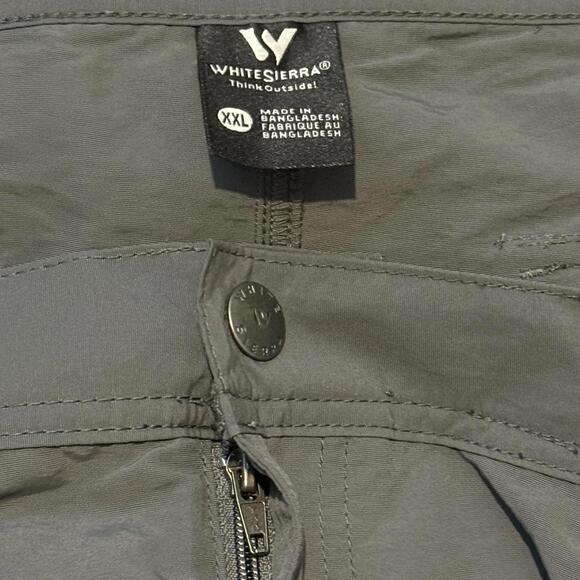White Sierra cargo hiking shorts quick-dry charcoal gray XXL elastic‎ waist - Picture 3 of 3